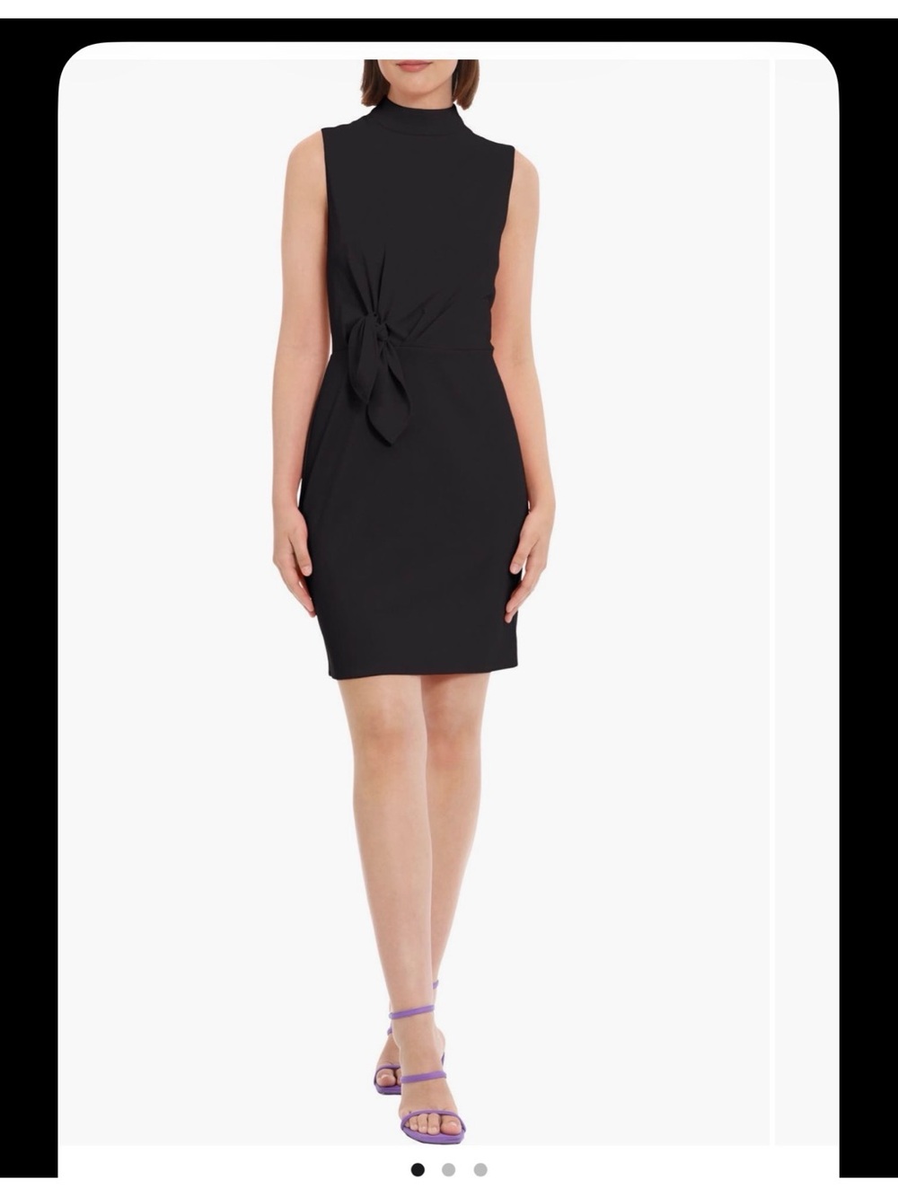 Donna Morgan Black Sleeveless Knot-Waist Mini Dress